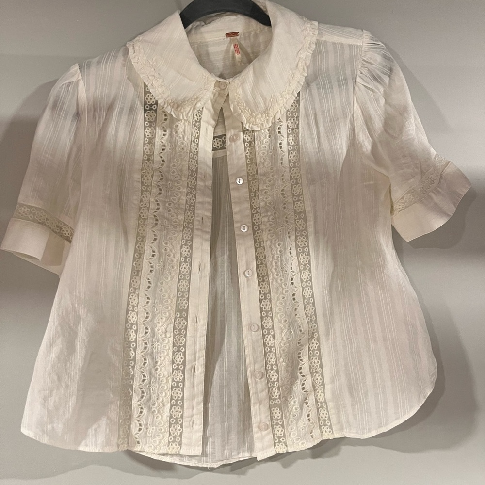Free People Miss Me Top, white, size Small